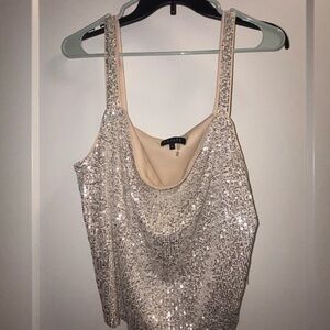1 State Brand New Sequin Tank Top in Champagne